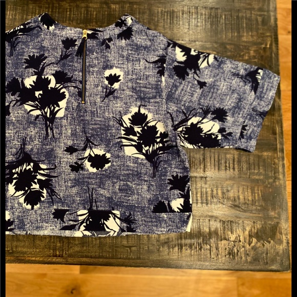 Boden Blouse Kimono Sleeve Floral Blue White Top Viscose - Picture 2 of 9